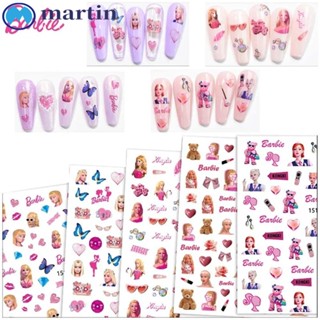 Martin สติกเกอร์ตกแต่งเล็บ ลายการ์ตูนบาร์บี้ DIY สําหรับเด็กผู้หญิง