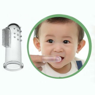 Baby Kid Soft Silicone Finger Toothbrush &amp; Gum Massager Brush Clean Teeth Clearance sale