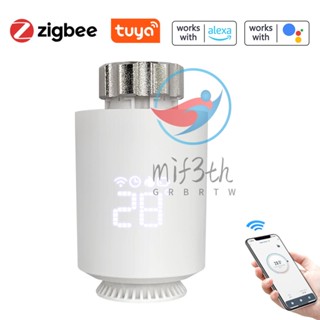 Mif)tuya Zigbee เทอร์โมสตัทควบคุมอุณหภูมิ หม้อน้ํา วาล์วหม้อน้ําอัจฉริยะ ไร้สาย ควบคุมผ่านแอพ สําหรับ Amazon