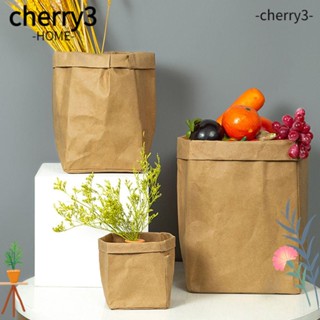 Cherry3 ถุงกระดาษคราฟท์ สําหรับเก็บอาหาร ผลไม้ ในตู้เย็น