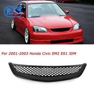 กระจังหน้ารถยนต์ ABS สีดําเงา สําหรับ Honda Civic JDM Type R 2001-2003