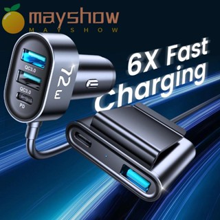 Mayshow ซ็อกเก็ตชาร์จในรถยนต์ 5 พอร์ต USB Type C &amp; PD ชาร์จเร็ว