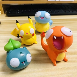 โมเดลฟิกเกอร์ Pokemon Silly Gk Cute Big Eye Pikachu Squirtle Charmander Bulbasaur ของเล่นสําหรับเด็ก