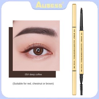 Myonly 5 สี Double Heads ดินสอเขียนคิ้ว Waterproof Lasting Drawing Eyebrow ปากกา Golden ตะเกียบ Extra Thin ดินสอเขียนคิ้ว TECH3