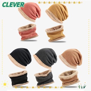 Clever หมวกถัก ผ้าวูล แบบหนา ป้องกันหู ให้ความอบอุ่น แบบสวมหัว เหมาะกับฤดูหนาว สําหรับขี่จักรยานกลางแจ้ง