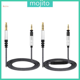 Mojito สายเคเบิลหูฟังไนล่อนถัก แบบเปลี่ยน 1 4 เมตร 1 8 เมตร สําหรับ HD598 HD558 HD518 HD595