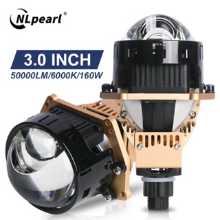 Nlpearl เลนส์โปรเจคเตอร์ Bi-LED 3.0 นิ้ว Hella 160W LED H4 H7 9006 9005 50000LM 6000K สําหรับรถยนต์ Z2 2 ชิ้น