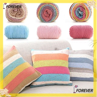 Forever ผ้าพันคอ ผ้าวูลถักโครเชต์ สีรุ้ง หนา 100 กรัม DIY