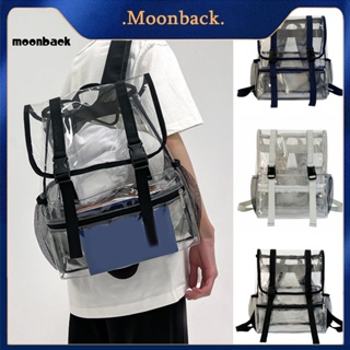 &lt;moonback&gt; กระเป๋าเป้สะพายหลัง แบบใส หลายช่อง ทนต่อการสึกหรอ เหมาะกับการเดินทาง