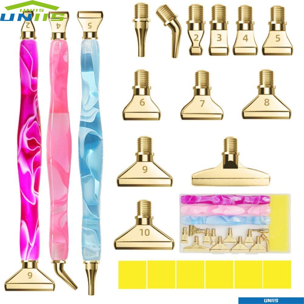 Uniis ปากกาปักครอสสติตช์คริสตัล เรซิ่น รูปเพชร กลิตเตอร์ Diy