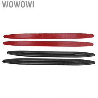 Wowowi 2pcs Car Front Rear Bumper Protector Body Door Corner AntiScratch Strips Glossy Black Modification Universal