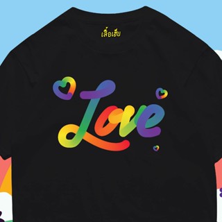 (เสื้อเฮีย)pride mouth เสื้อ  Love ผ้า Cotton 100 % ผ้านุ่ม