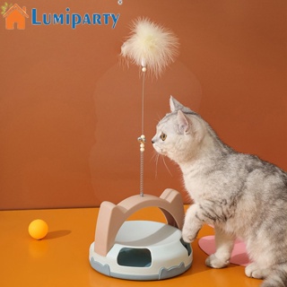 Lumiparty ของเล่นไม้กายสิทธิ์จับปลา พร้อมขนนก สําหรับสัตว์เลี้ยง แมว