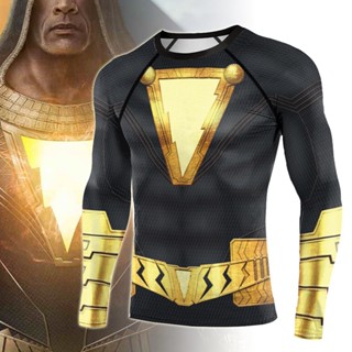 เสื้อยืดแขนยาว คอสเพลย์ภาพยนตร์ Shazam สไตล์สปอร์ต สําหรับผู้ชาย