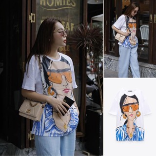 Zara 23 เสื้อยืดลําลอง แขนสั้น พิมพ์ลายตัวอักษร โอเวอร์ไซซ์ แฟชั่นฤดูร้อน1165236