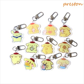 Preston Purin พวงกุญแจเด็กผู้หญิง Kawaii สองด้าน ใส สําหรับเด็ก พุดดิ้ง สุนัข กระเป๋า จี้