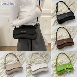 Ssunshine กระเป๋าสะพายไหล่ สะพายข้าง หนัง PU สีพื้น พรีเมี่ยม สําหรับเดินทาง