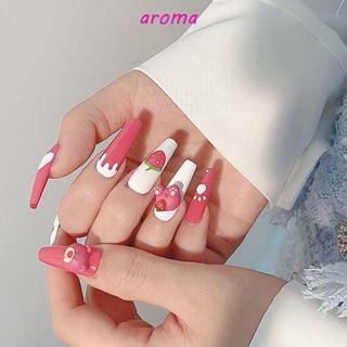 Aroma เครื่องประดับตกแต่งเล็บ ลายการ์ตูนหมี สุนัข สตรอเบอร์รี่ แฟชั่น สําหรับผู้หญิง