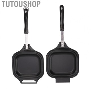 Tutoushop Steak Frying Pan Double Sided Frying Pan for Home