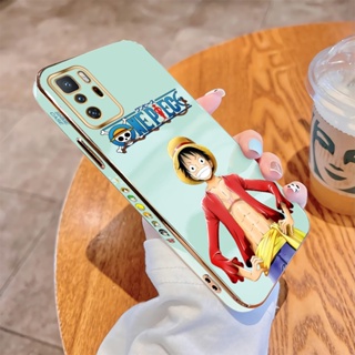 เคสโทรศัพท์มือถือ แบบนิ่ม ลายการ์ตูนลูฟี่ ขอบสี่เหลี่ยม หรูหรา สําหรับ Xiaomi Poco X3 X4 GT X3 X4 NFC X4 X5 Pro 5G