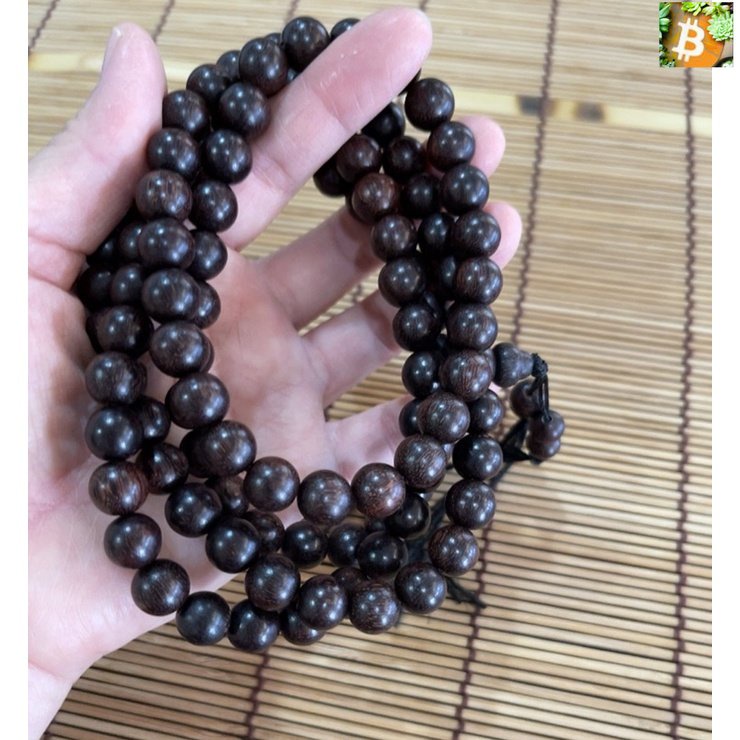 bitcoin สร้อยคอประคำไม้แก่นขาม 10-11 มม. 108 เม็ด(เกรดพรีเมี่ยม) .