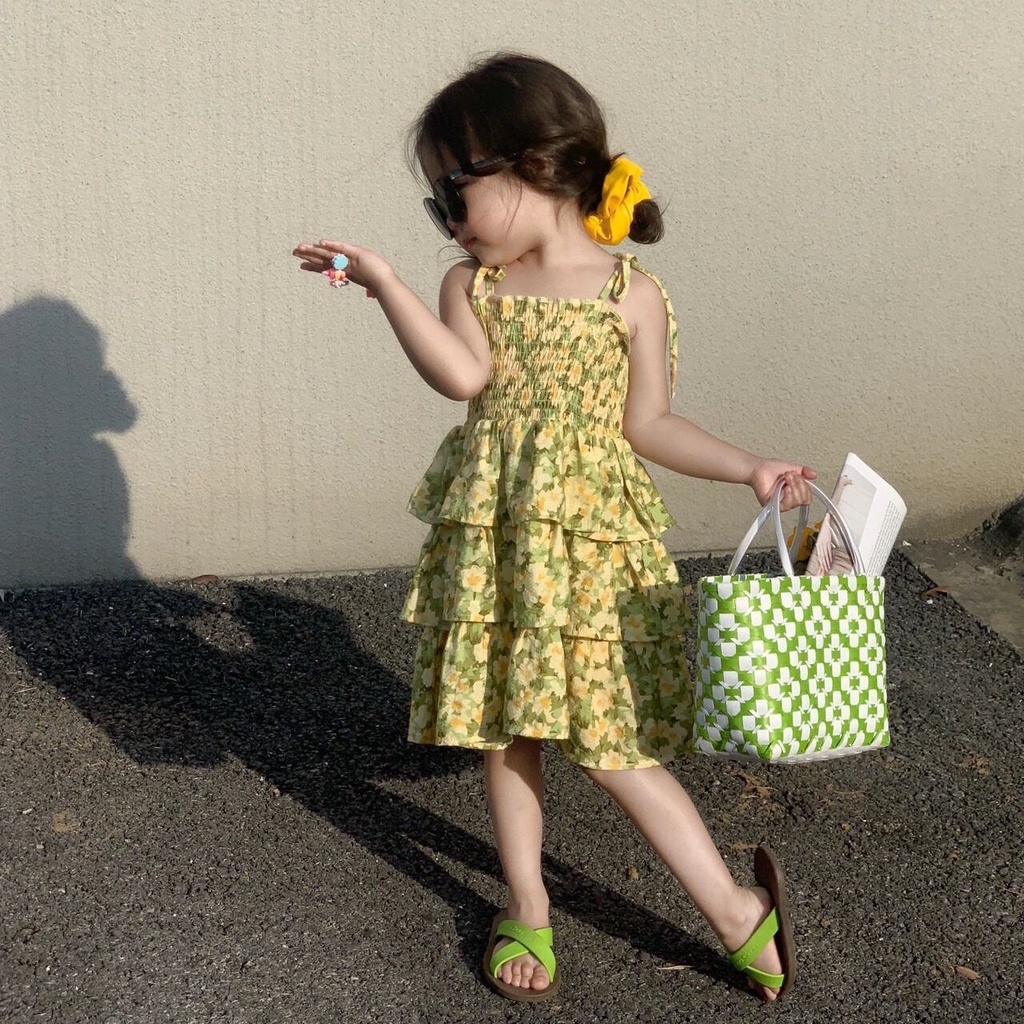 PRETTY BABY🧸พร้อมส่ง🧸ชุดเดรสเด็ก ชุดเดรสสายเดี่ยว ชุดกระโปรงเด็ก สําหรับเด็กผู้หญิง (675)