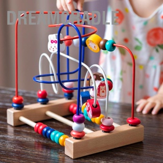 DreamCradle Wooden Bead Maze Roller Coaster Educational Circle Toy Coordination Ability Practicing Fine Carving for Toddlers