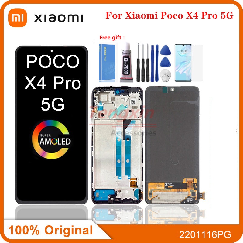 6.67 Amoled สําหรับ Xiaomi Poco X4 Pro 5G LCD 2201116PG Touch Screen Digitizer Assembly สําหรับ Xiao