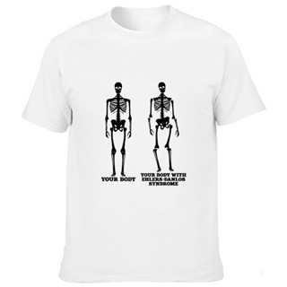 T-shirt เสื้อยืดลําลอง แขนสั้น พิมพ์ลายโครงกระดูก Your Body with Ehlers-danlos Syndrome สําหรับผู้ชาย S-5XL