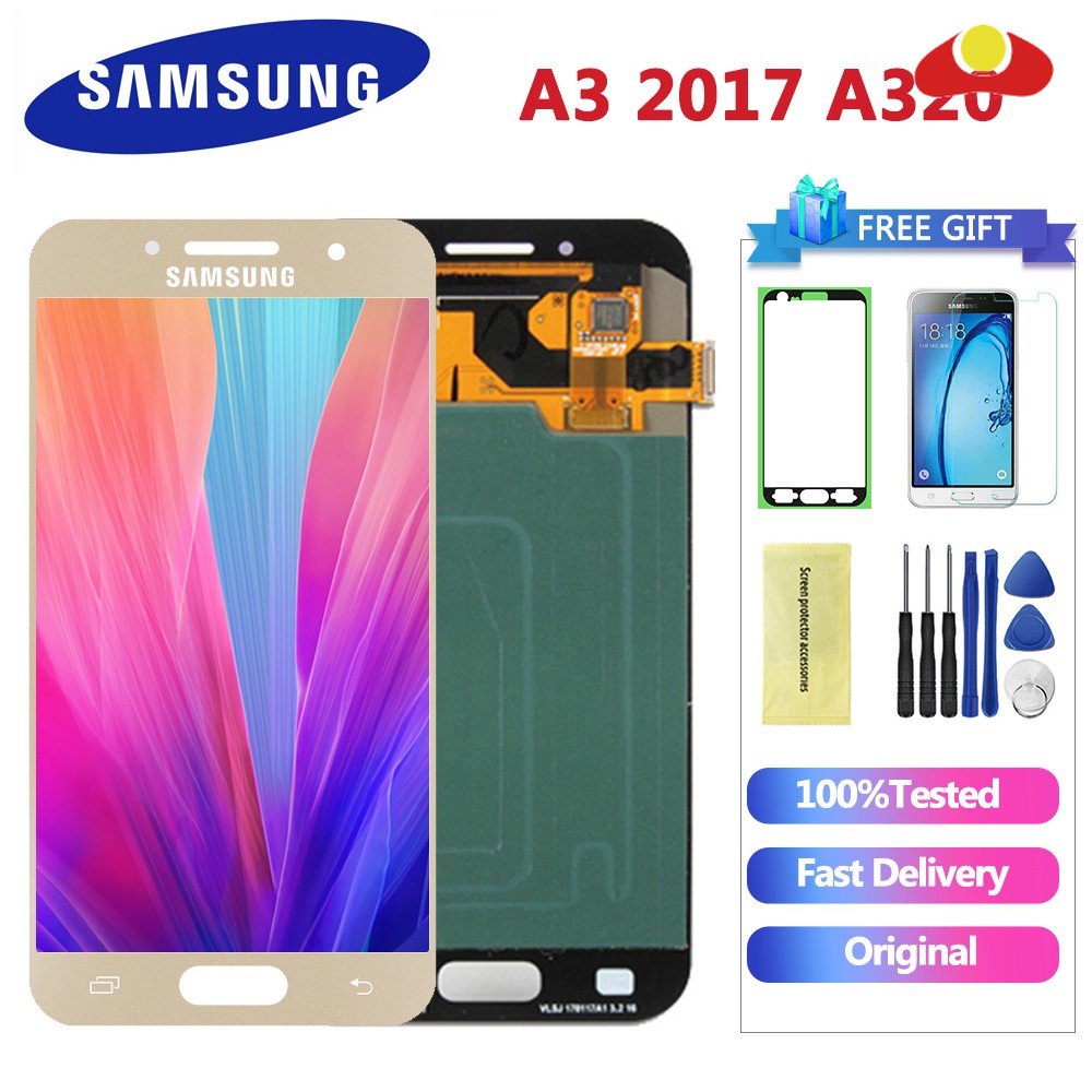 4.7 สําหรับ SAMSUNG Galaxy A3 2017 A320 A320F A320Y A320M LCD Touch Screen Digitizer Assembly เปลี่ย