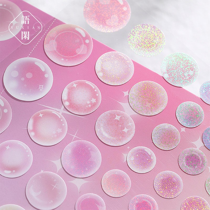 สติ๊กเกอร์กาวในตัวรูปทรง Bubble Dot สีสันสดใสสําหรับทําการ์ดสมุดและงานฝีมือศิลปะ DIY สําหรับเด็ก