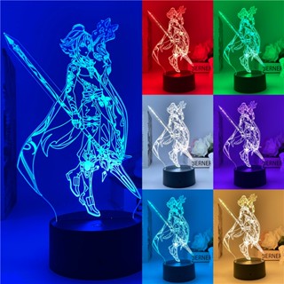 Genshin โคมไฟกลางคืน LED ลายการ์ตูนอนิเมะ 3D สําหรับตกแต่งห้องนอนเด็ก