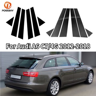 ขายดี สติกเกอร์ติดเสาหน้าต่างรถยนต์ สําหรับ Audi A6 C7/4G 2012-2014 2015 2016 2017 2018 B C 6 ชิ้น