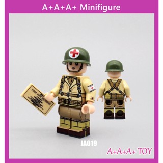 ฟิกเกอร์ wwii brick man ja019 us army medic ของเล่นสําหรับเด็กผู้ชาย