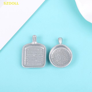 [cxSZDOLL] โมเดลกระทะจิ๋ว 1:12 สําหรับตกแต่งบ้านตุ๊กตา 4 ชิ้น ต่อชุด