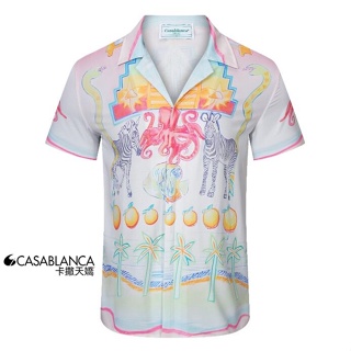 4604 casablanca เสื้อเชิ้ต แขนสั้น แฟชั่น สําหรับผู้ชาย ผู้หญิง