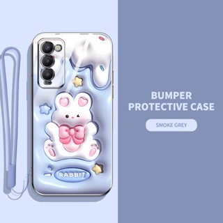 เคสโทรศัพท์มือถือ ทรงสี่เหลี่ยม ป้องกันกล้อง ลายการ์ตูนน่ารัก 3D หรูหรา สําหรับ Tecno Camon 18 Camon 18P Camon 18T