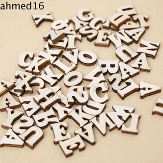 Ahmed ตัวอักษรไม้ สําหรับตกแต่งบ้าน สมุดภาพ งานฝีมือ 100 ชิ้น