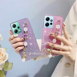 เคสโทรศัพท์มือถือ TPU ใส แบบนิ่ม ลายกากเพชร มีสายคล้อง สําหรับ Xiaomi Redmi Note 12 Pro 12S 11s 11 Pro+ Plus 4G 5G