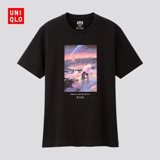 เสื้อยืดคอกลม เสื้อยืดผ้าฝ้าย tshirt ผ้าฝ้ายแท้Uniqlo (Ut) เสื้อยืดแขน