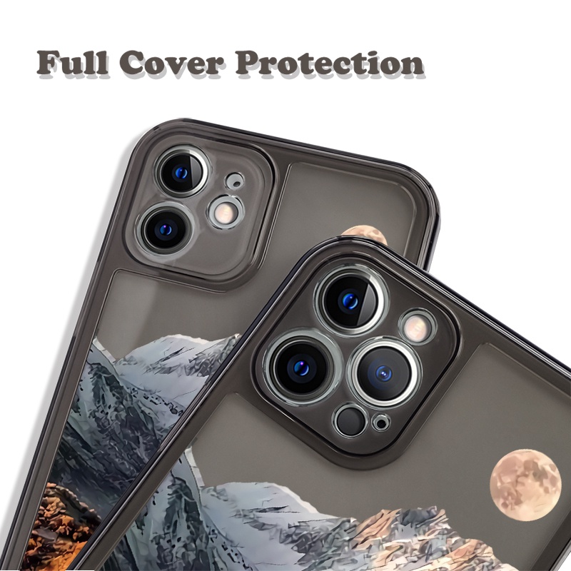 เคสโทรศัพท์มือถือแบบนิ่ม ใส ลายทิวทัศน์ แฟชั่นหรูหรา สําหรับ IPhone 12 Pro Max X Xr 13 Mini 11 14 15 Pro Max 6s 7 8 Plus Xs Max Se2020 - รูปที่ 2