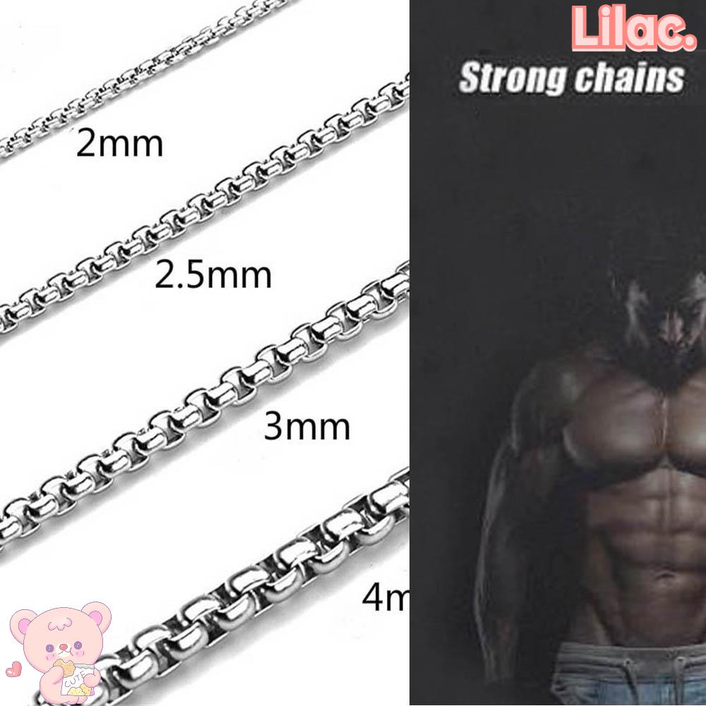 <ราคาต่ำสุด>Lilacสร้อยคอสเตนเลส สีเงิน สไตล์ฮิปฮอป เครื่องประดับแฟชั่น