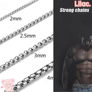 Lilacสร้อยคอสเตนเลส สีเงิน สไตล์ฮิปฮอป เครื่องประดับแฟชั่น