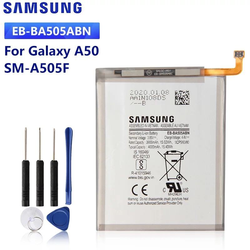 SAMSUNGแบตเตอรี่ทดแทนEB-BA505ABNสำหรับSamsung Galaxy A50 A505F SM-A505F A30s A30 A20 SM-A205FN 4000MAh