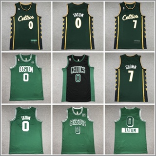 เสื้อกีฬาบาสเก็ตบอล ปักลาย Boston Celtics Jersey สีน้ําตาล แฟชั่นฤดูร้อน สําหรับผู้ชาย 2023