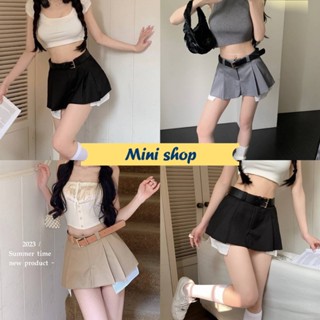 Mini shop🌸พร้อมส่ง🌸 (257) กระโปรงเอวสูงสั้น มีซับบางๆ เท่มี3สี -NZ-XM