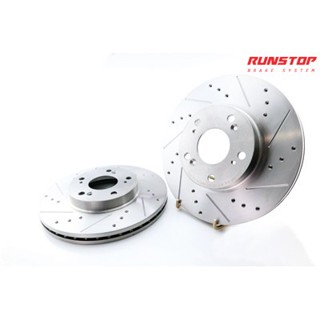 RUNSTOP รันสตอป brake disc จานเบรค หน้า เจาะรู เซาะร่อง BSL ขนาดเดิม 282 HONDA ACCORD 2003 2.4 3.0 V G7 ราคาต่อคู่