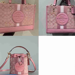 COACH C8448 C8417 C8322 dempsey สีม่วง/สุภาพสตรีกระเป๋าสะพายไหล่/กระเป๋าถือ/ผ้าใบ/ความจุขนาดใหญ่