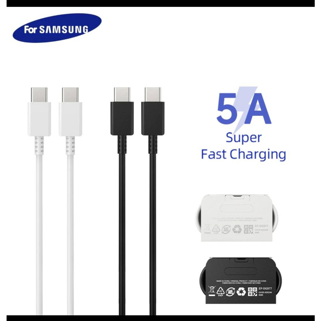 สายชาร์จ Samsung TypeC​ TO TypeC 5A ของแท้ ชาร์จด่วน ชาร์จเร็ว C To C รองรับหัวชาร์จ 25W และ 45W ตัว