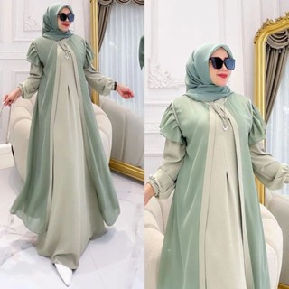 Gamis STORE - Karin Dress Maxy Gamis Women Muslim Premium Brocade Mix Brocade Babydoll Fit XL Party Invitation